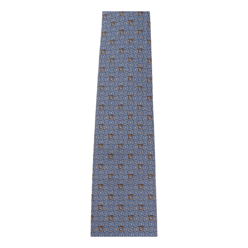 Salvatore Ferragamo Zijden stropdas Blue Heren