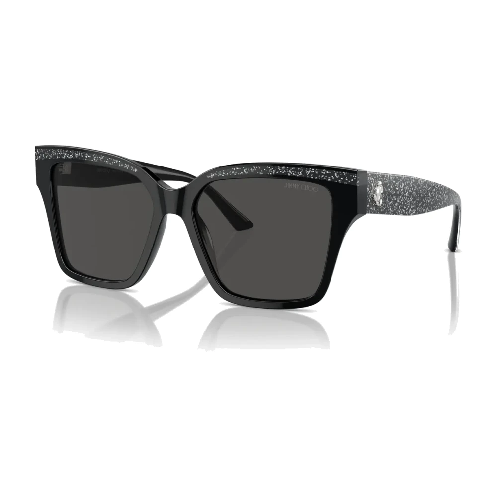 Jimmy Choo Unisex Black Sunglasses, 55 Mm, Chic Oversized Sunglasses With Glitter Details