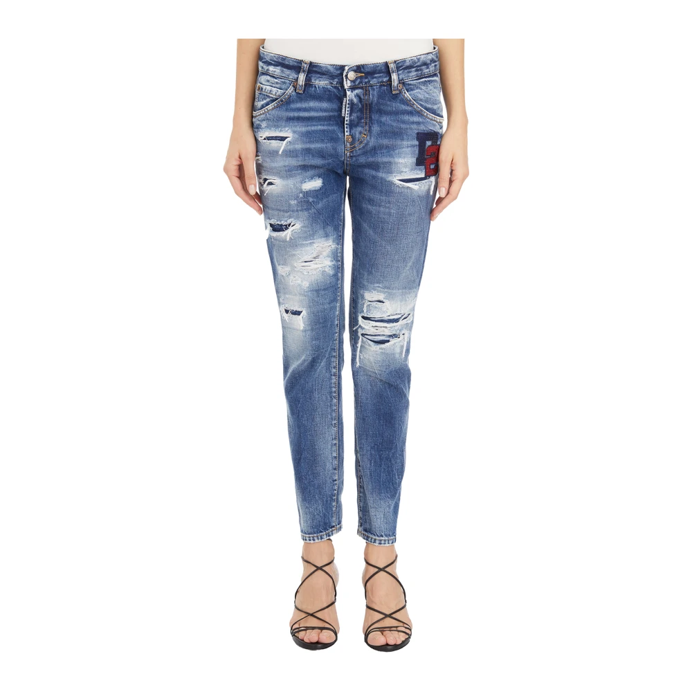 Dsquared2 Cool Girl Slim-Fit Denim Jeans Blue, Dam
