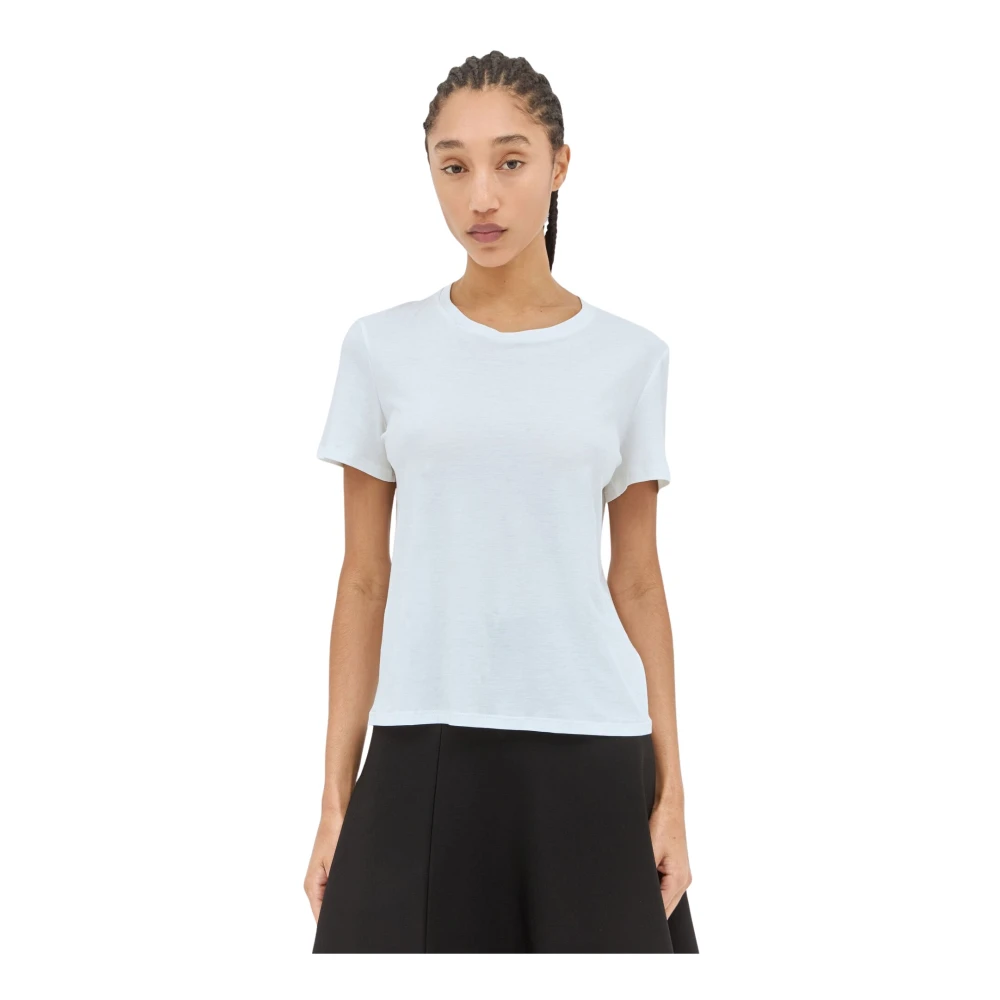 The Row Stretch Katoen Jersey Crewneck T-shirt White Dames