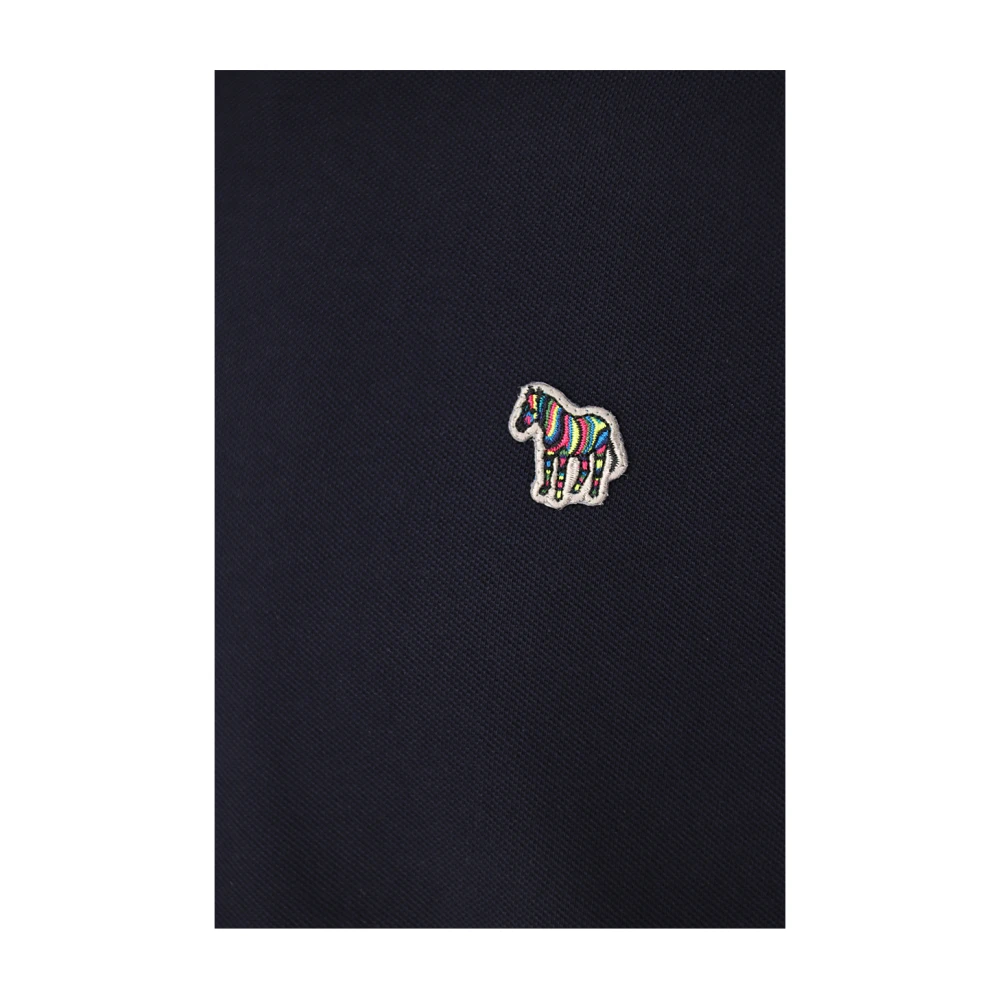 PS By Paul Smith Zebra Logo Polo Shirt Blauw Blue Heren