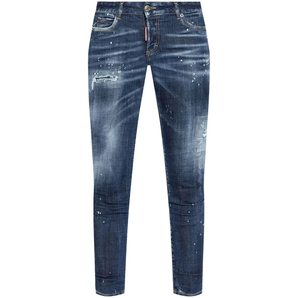 Dsquared2 Donkerblauwe Denim Cropped Jeans Blue Dames