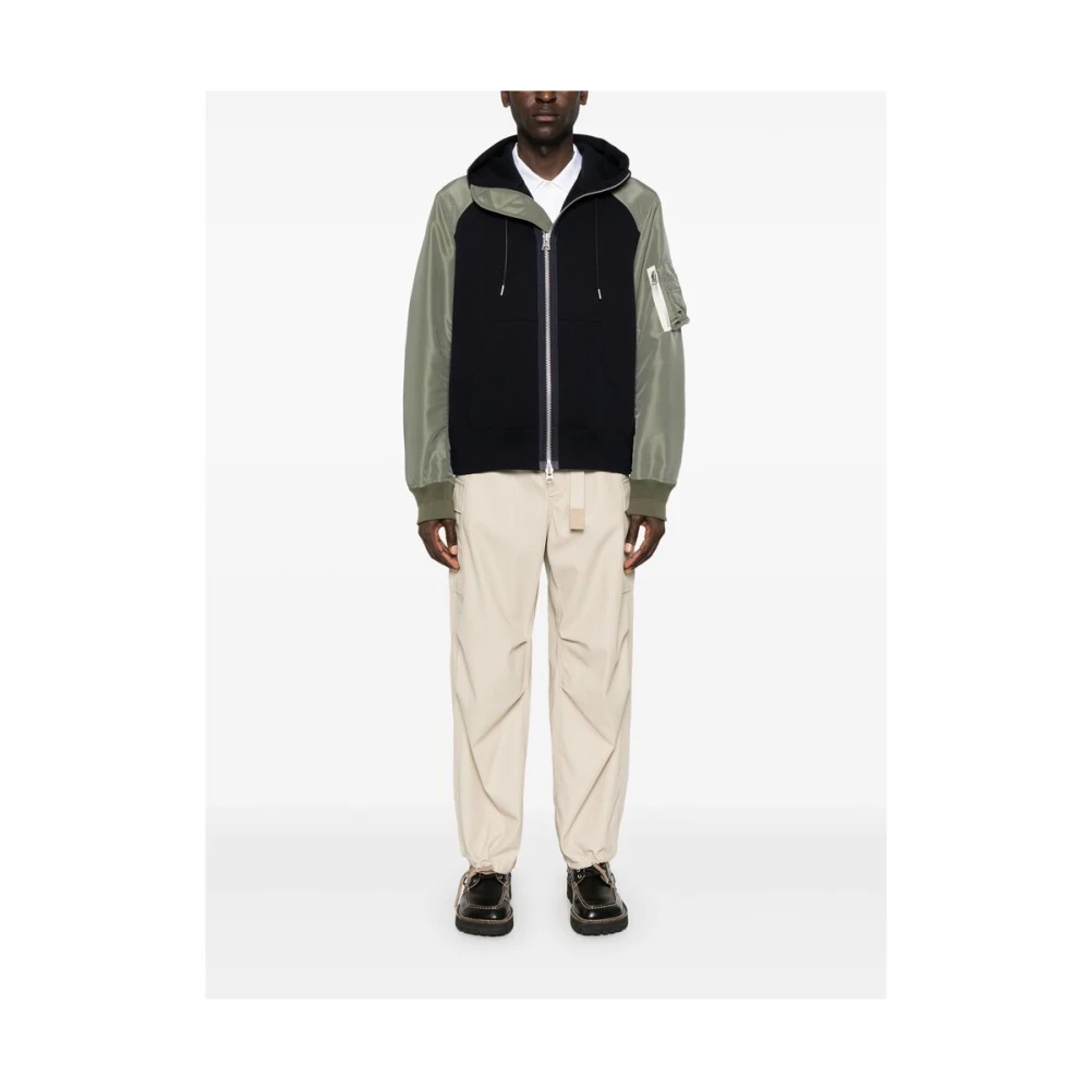 Sacai Donkerblauwe Rits Hoodie Sweatshirt Multicolor Heren