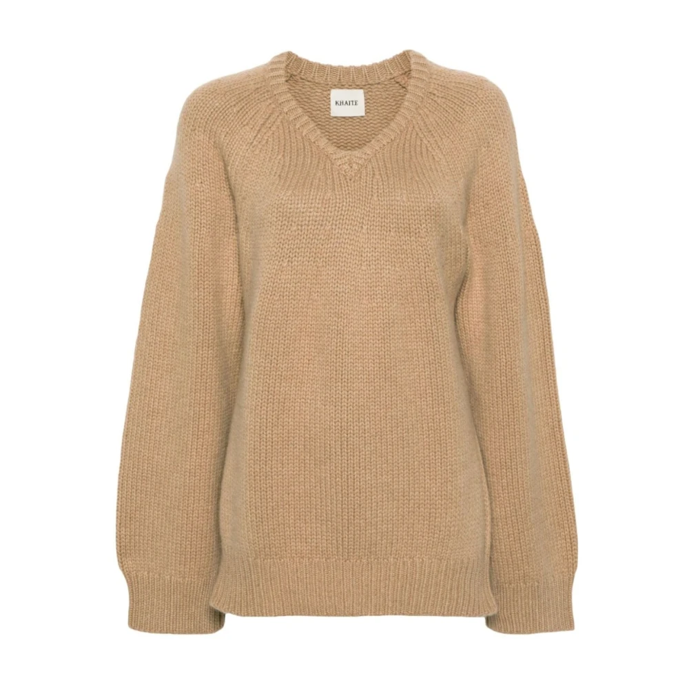 Khaite Moderne V-hals Sweater Pullover Brown Dames