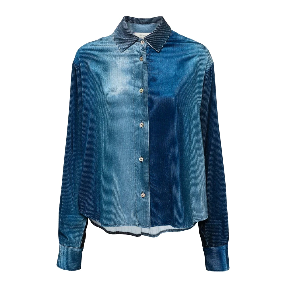 Forte Corduroy Overshirt Gradiënt Effect Blue Dames
