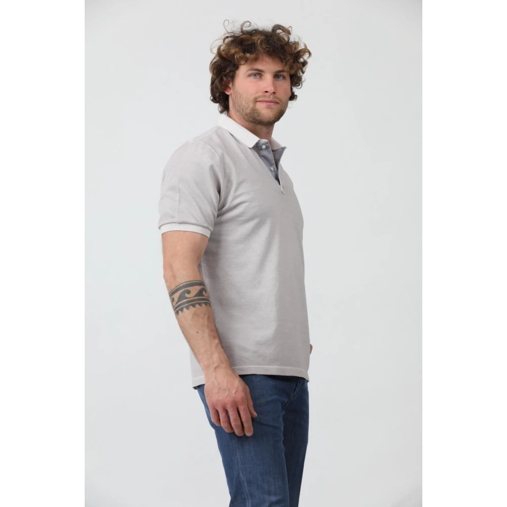 Gran Sasso Heren Polo Tennisshirt Gray Heren