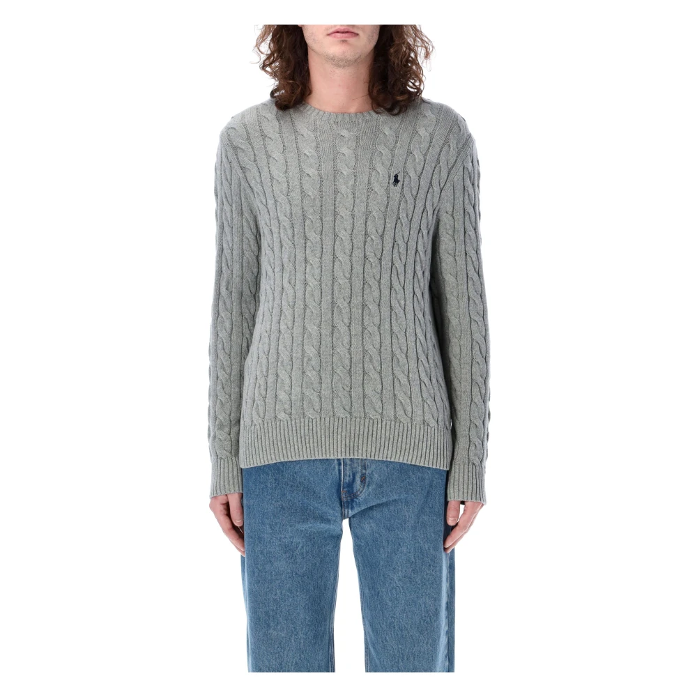 Ralph Lauren Grijze Cable Knit Sweater Gray Heren