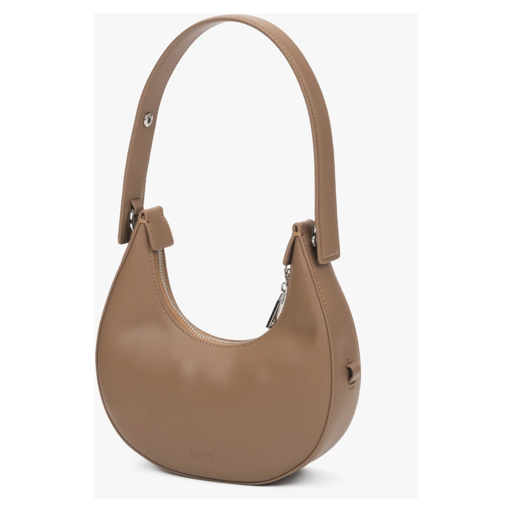 Estro Beige Halvmaanvormige Tas voor Vrouwen Beige Dames