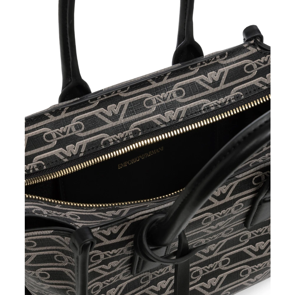 Emporio Armani Logo Monogram Handtas met Verstelbare Band Black Dames