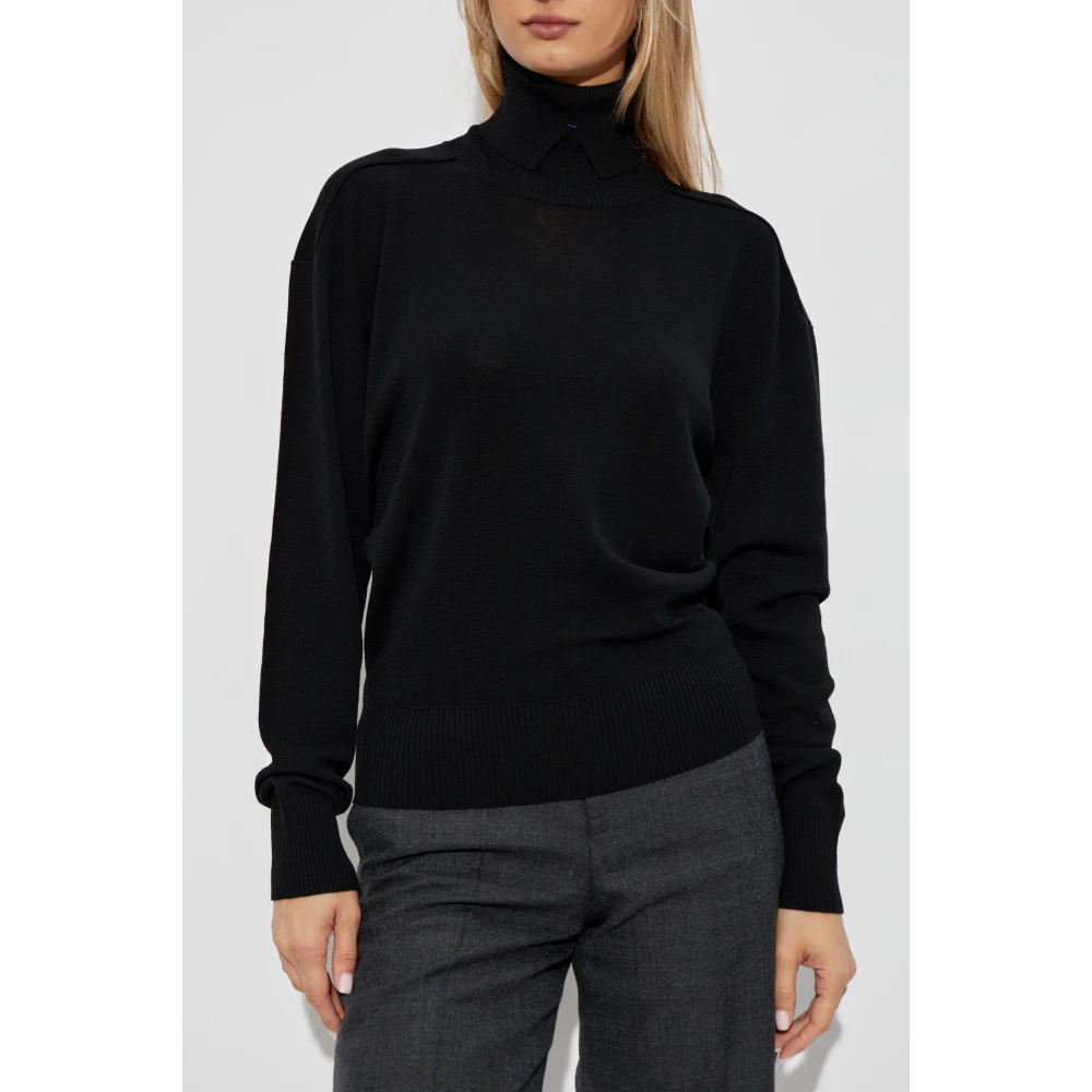 Burberry Wollen Coltrui Black Dames