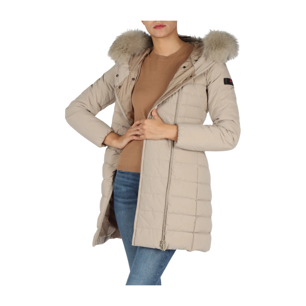 Peuterey Waterafstotende Bontjas Beige Dames