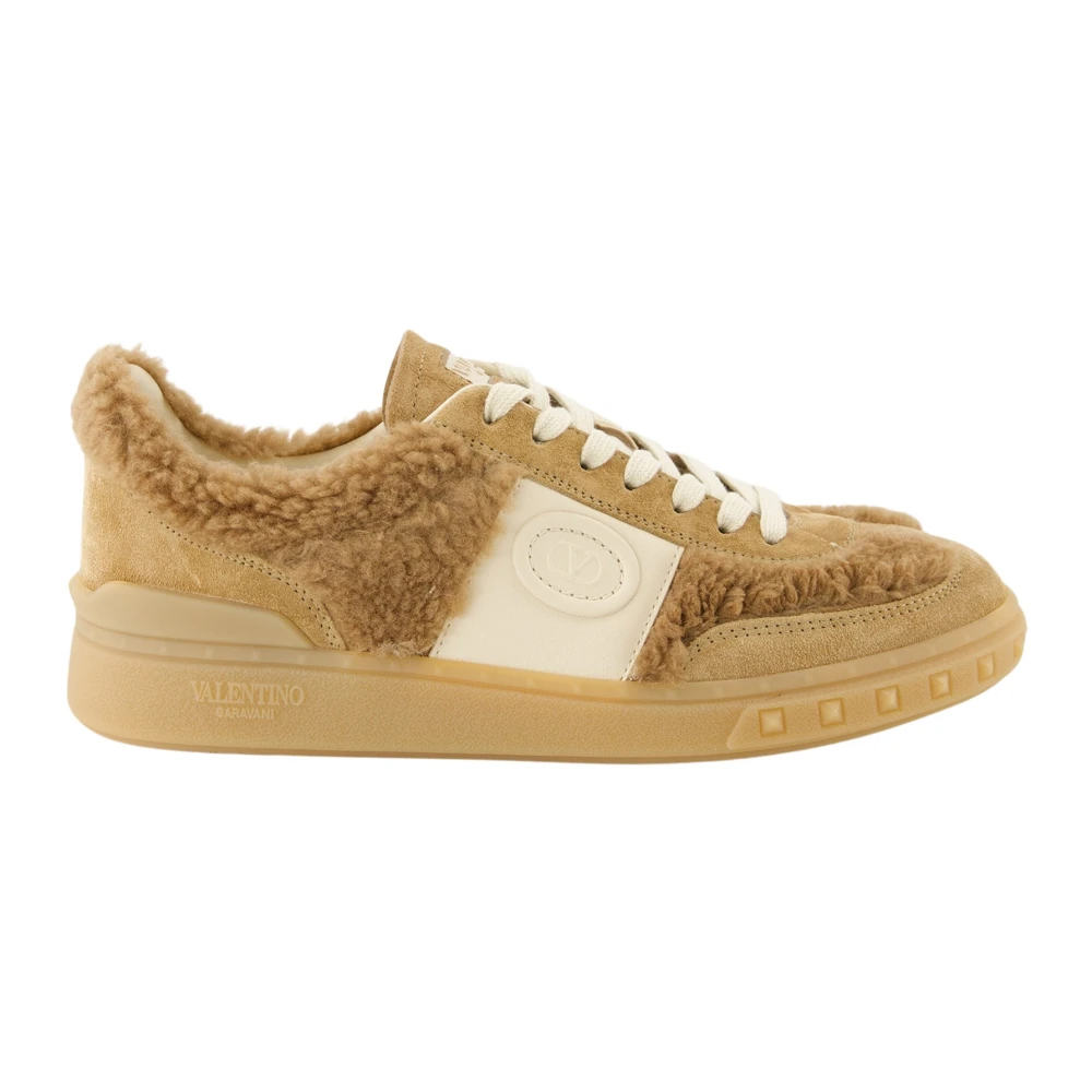 Valentino Garavani Brown Upvillage Wool And Leather Baskets - Female - Sneakers - 7 Uk - Shoes