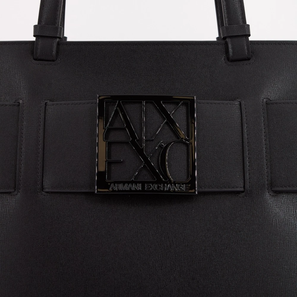 Armani Exchange Tote Bags Shoulder Bags Beige Black Dames