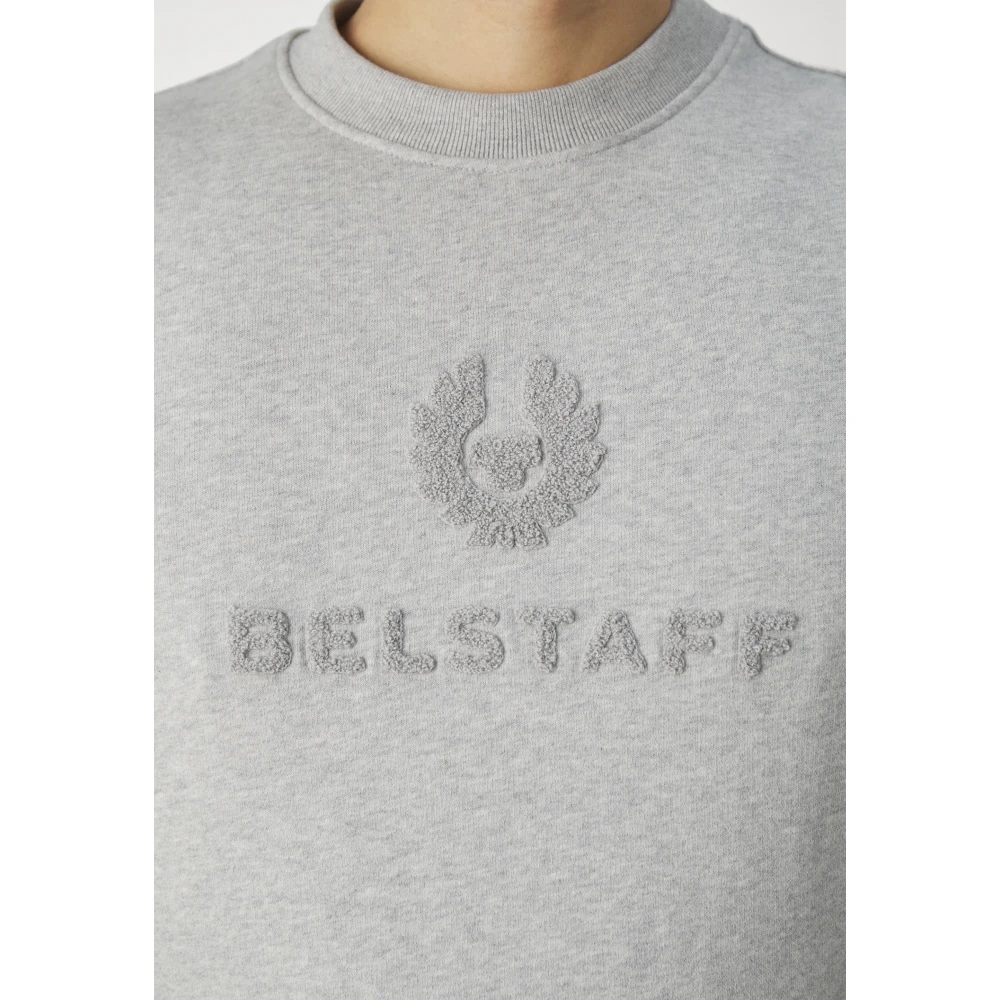 Belstaff Varsity Sweatshirt in Old Silver Heather Gray Heren