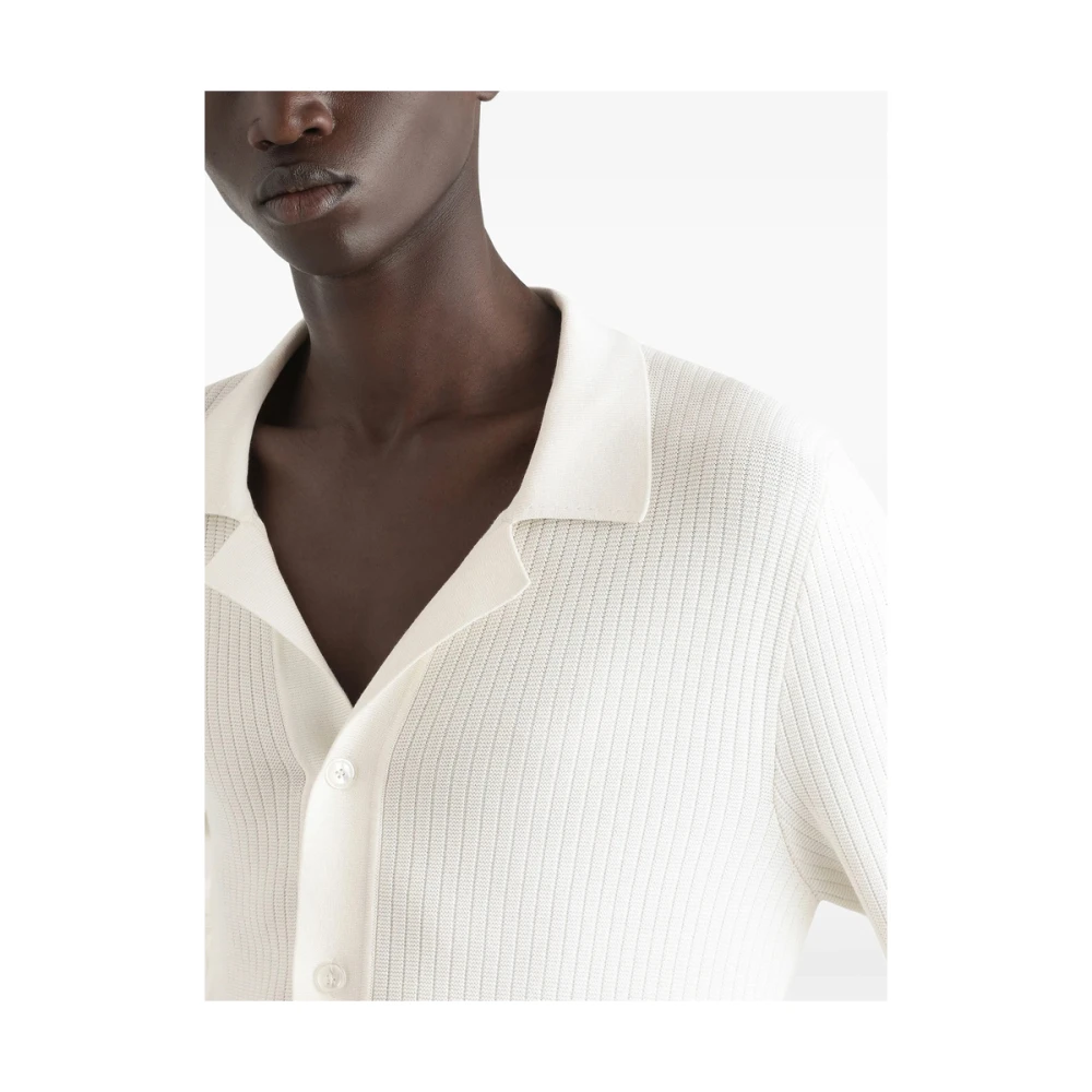 Dolce & Gabbana Witte Overhemd met Geribbelde Details White Heren
