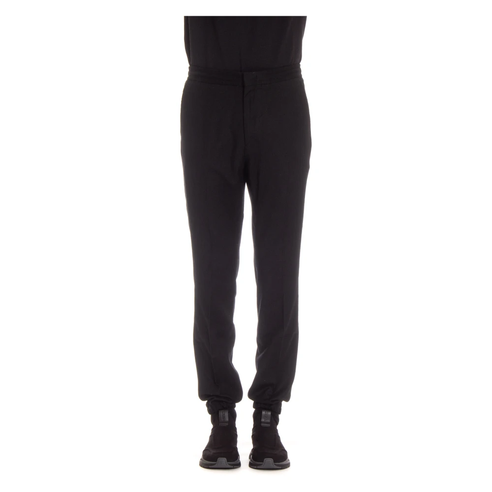 Ermenegildo Zegna Zwarte broek met elastische taille Black Heren