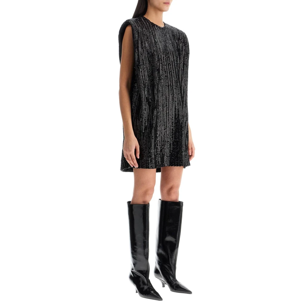 Golden Goose Sequin Square Mini Jurk Black Dames