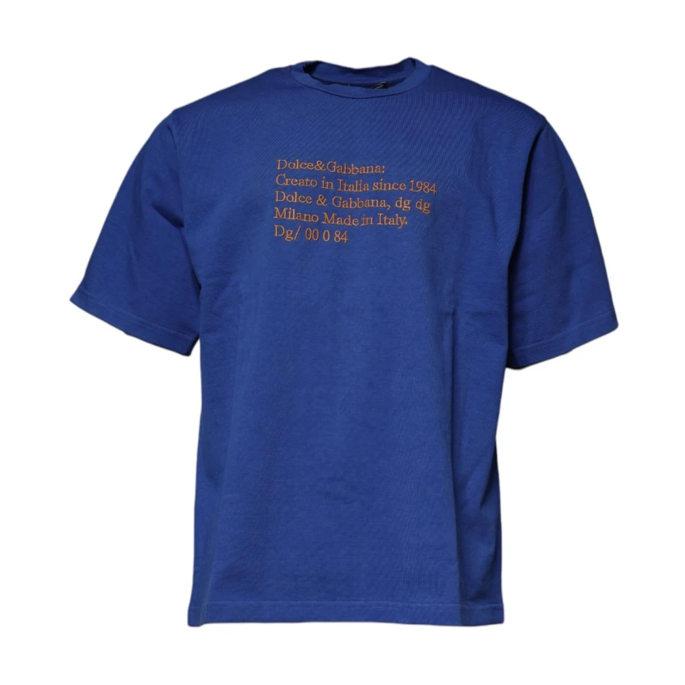 Dolce & Gabbana Herren Blau Crew Neck Tshirt
