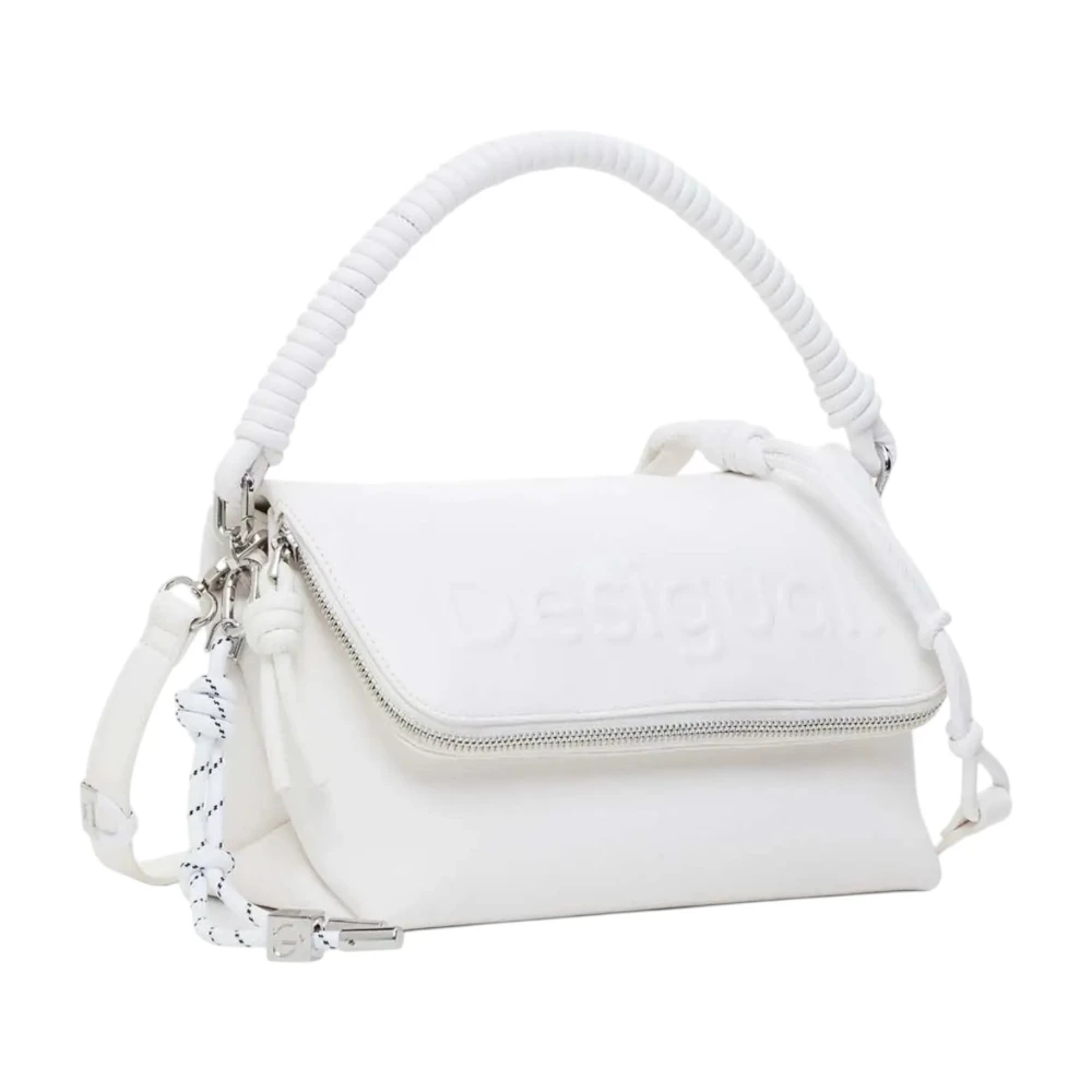 Desigual Witte Gestructureerde Tote Tas White Dames