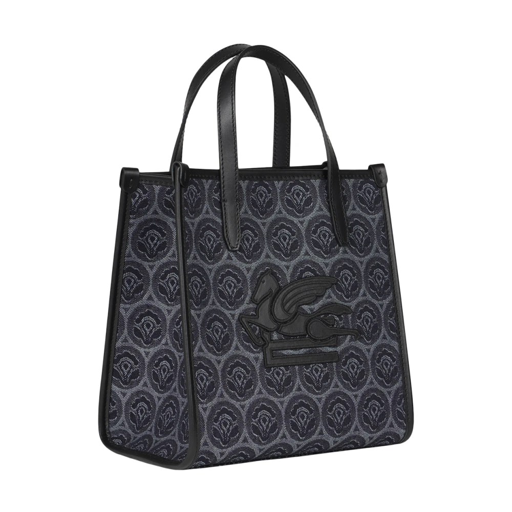 ETRO Blauwe Bloemen Shopper Blue Dames