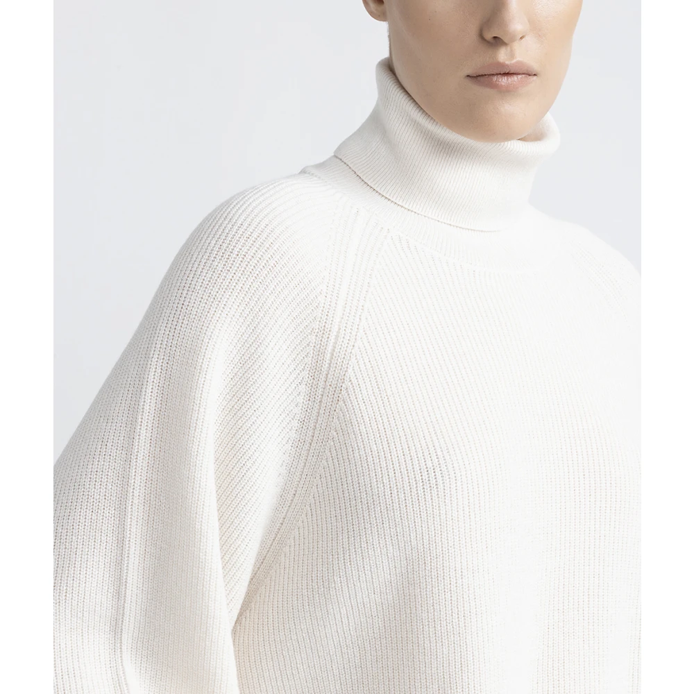 PESERICO Wol zijde en kasjmier hoge hals cape Beige Dames