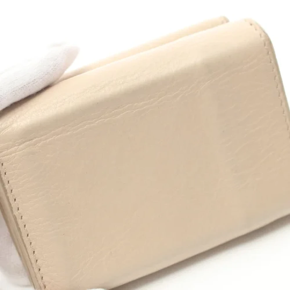 Balenciaga Vintage Pre-owned Leather wallets Beige Dames