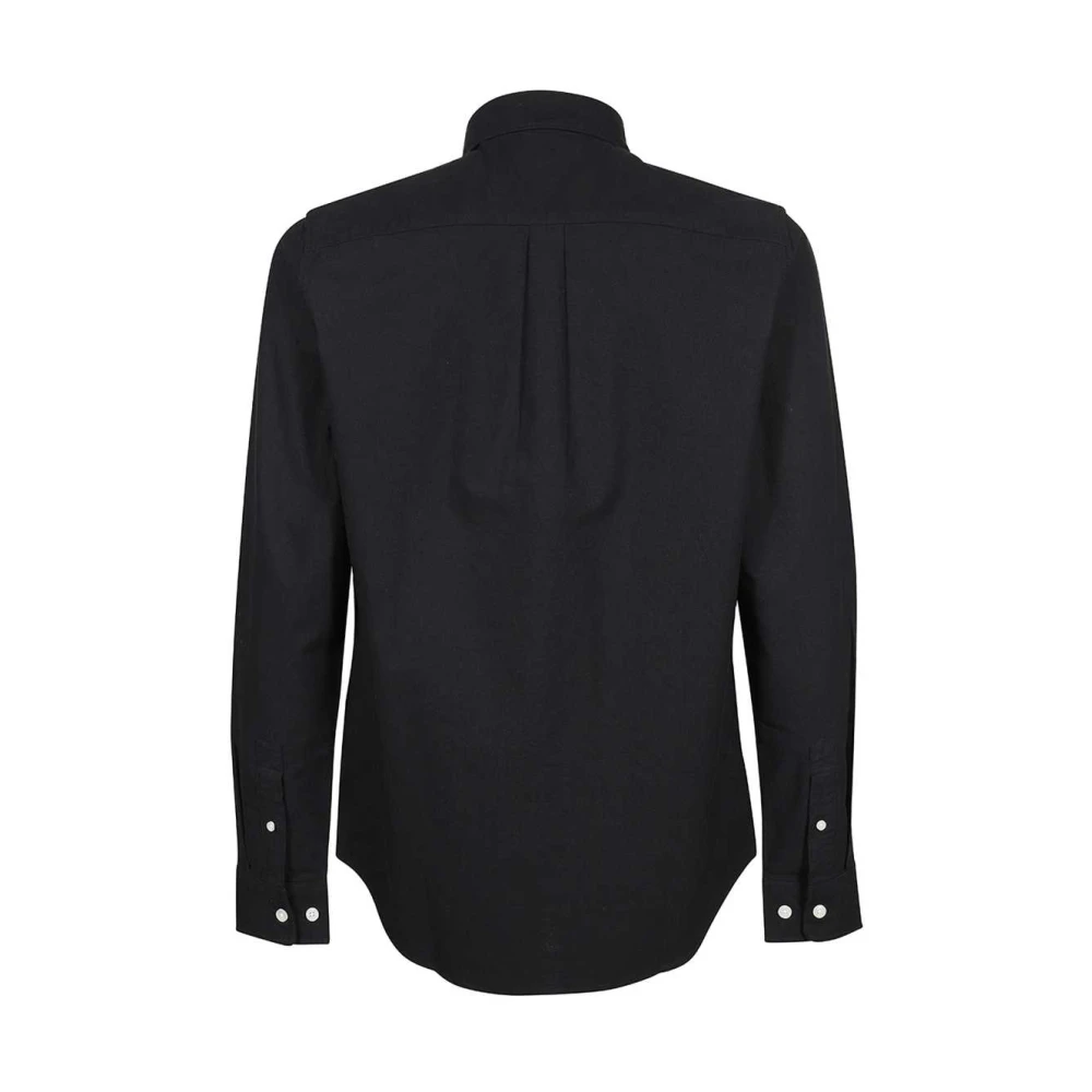 Les Deux Katoenen shirt met afgeronde zoom Black Heren