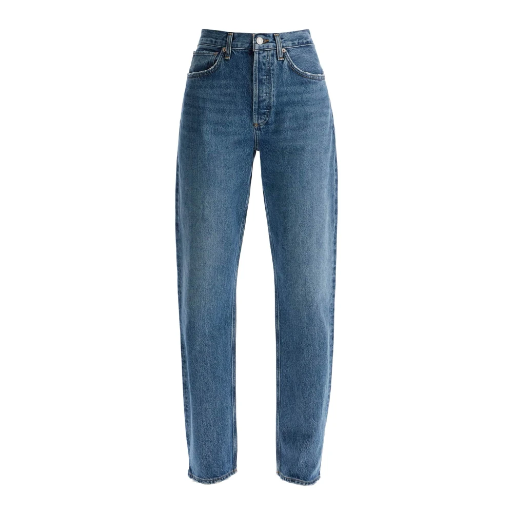 Agolde Hoge taille relaxte rechte jeans Blue Dames