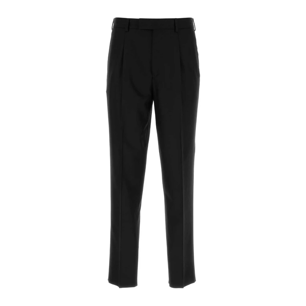 Z Zegna Stijlvolle zwarte wollen broek Black Heren