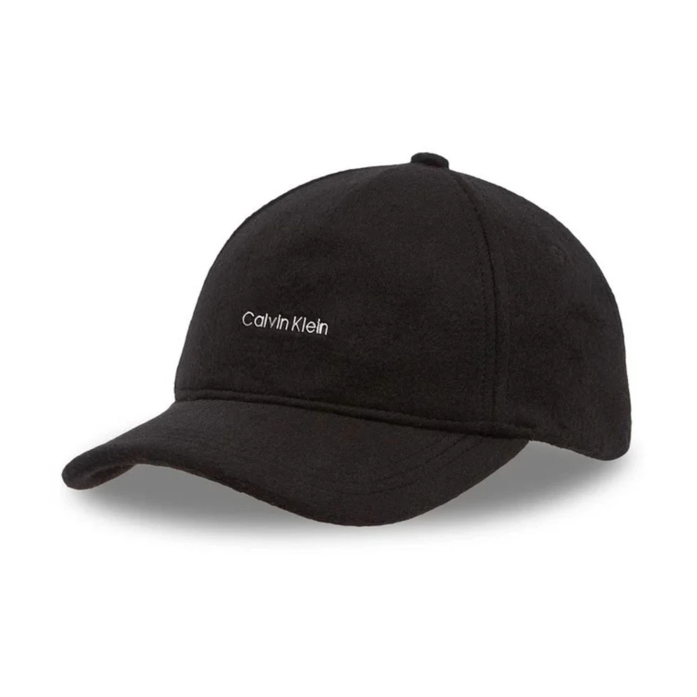 Calvin Klein Metalen Lettering Wollen Muts Vrouwen Black Dames