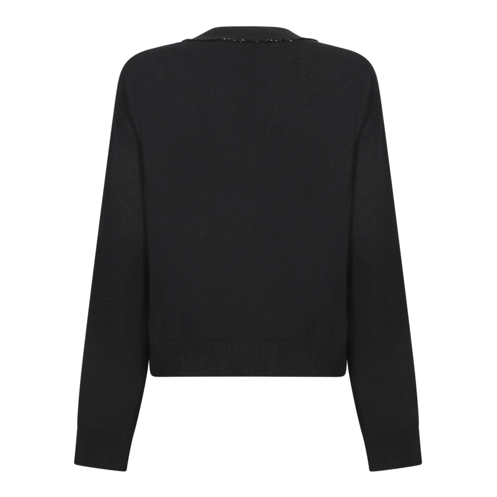 Fabiana Filippi Zwarte Cardigan Sweater Aw24 Black Dames
