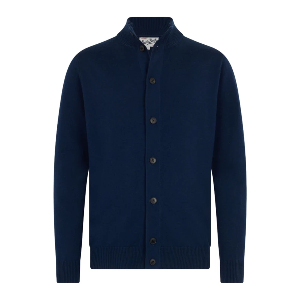 MC2 Saint Barth Merino Cardigan in Diverse Kleuren Blue Heren