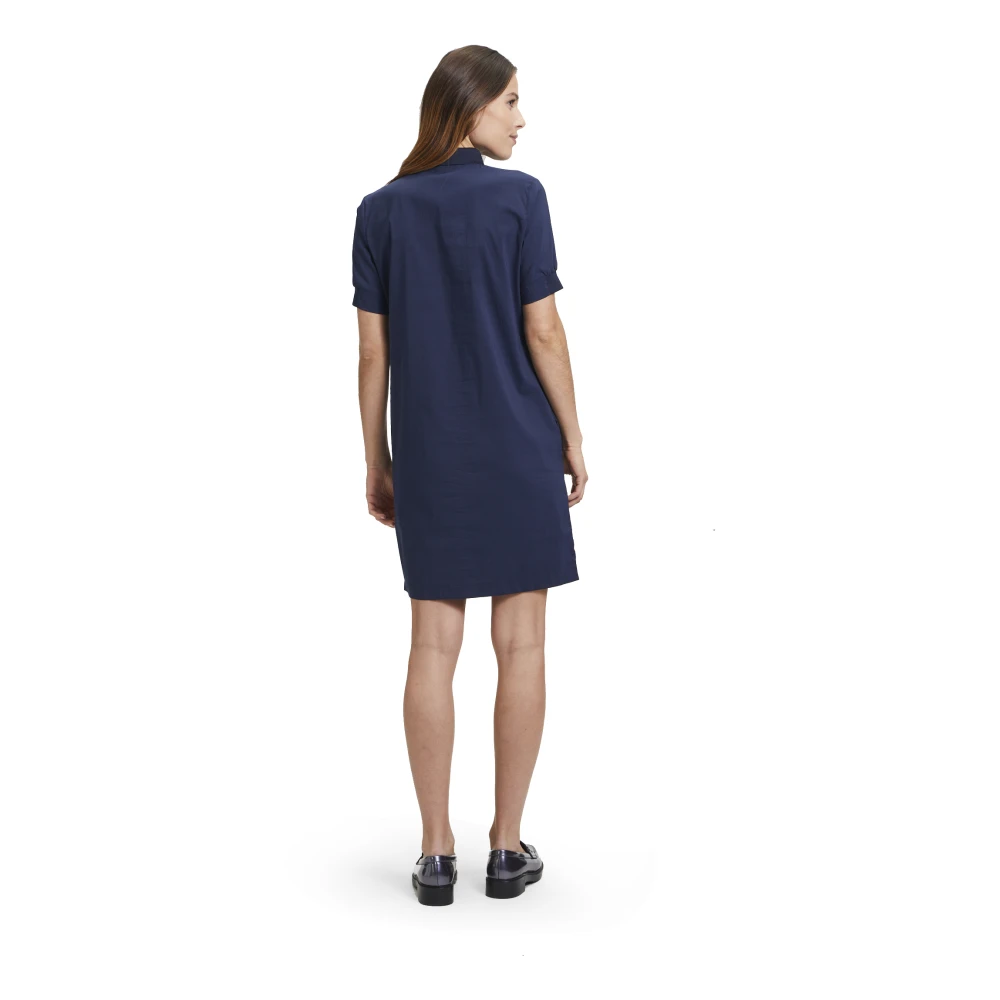 Betty & Co Casual Jurk met Ribboorden Blue Dames
