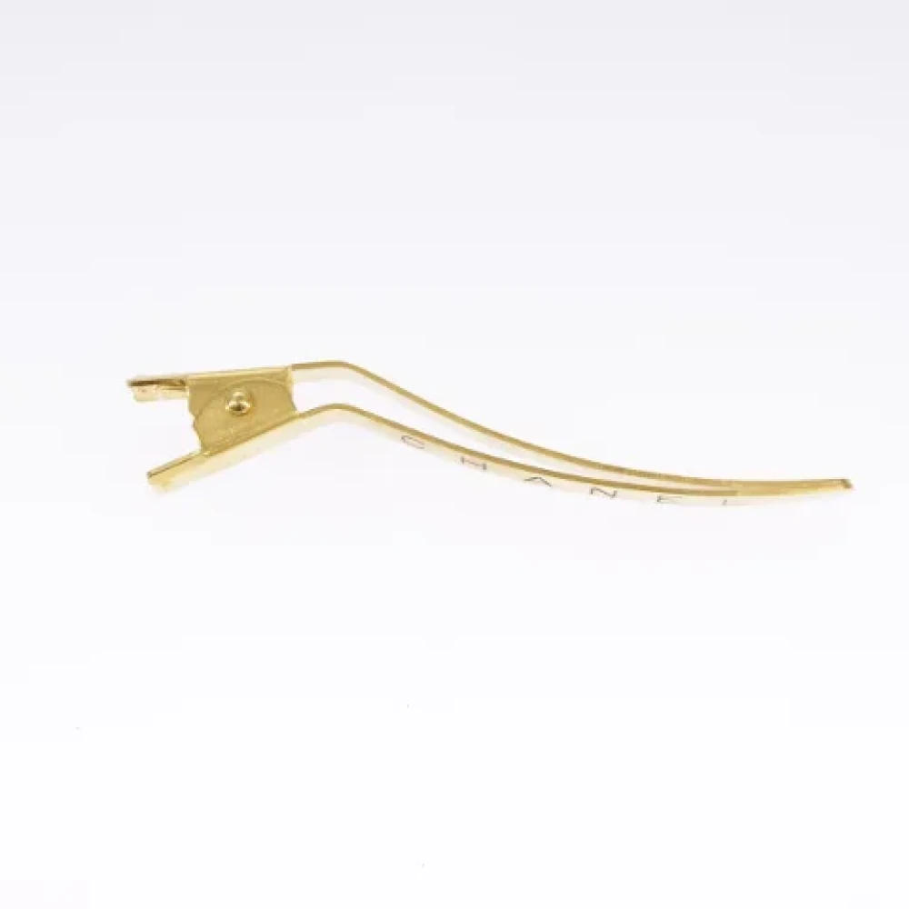 Chanel Vintage Pre-owned Metal hair-accessories Yellow Dames