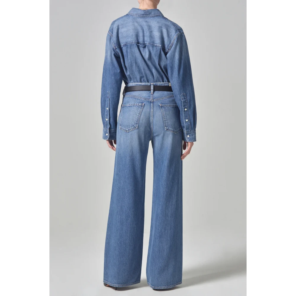 Citizens of Humanity Baggy Wide Leg Boot Cut Jeans Blue Dames