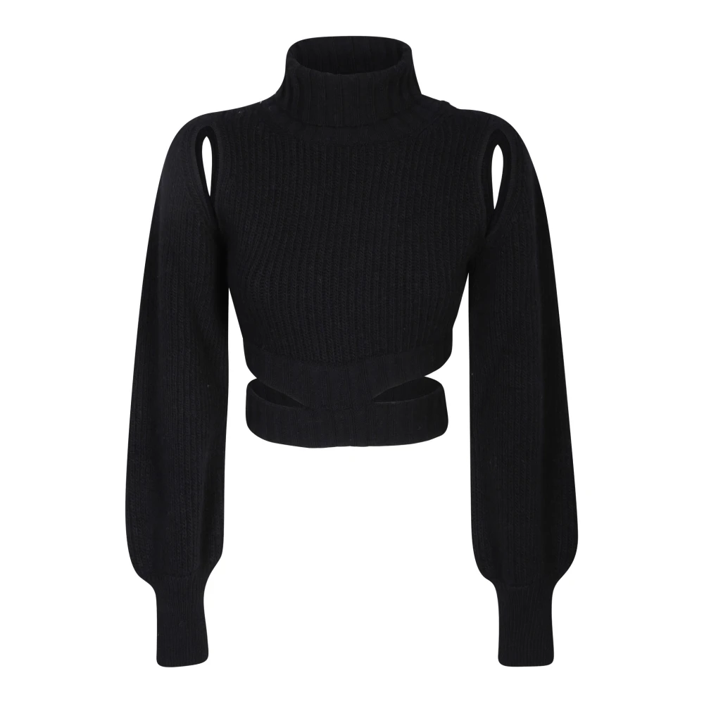 Andrea Adamo Black Turtlenecks, Female, S, Jumper Luxury Blend Stylish Design