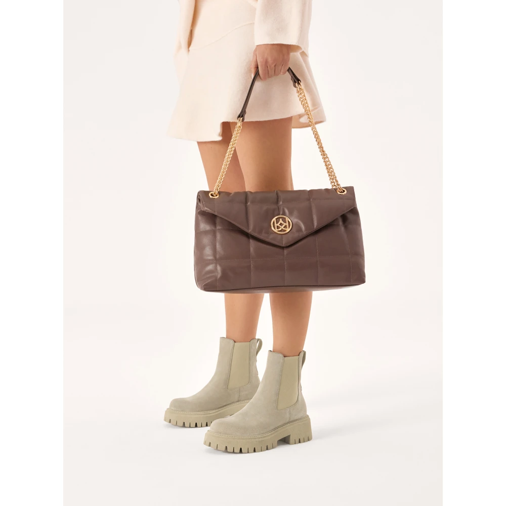 Kazar Grote leren handtas aan een ketting Brown Dames