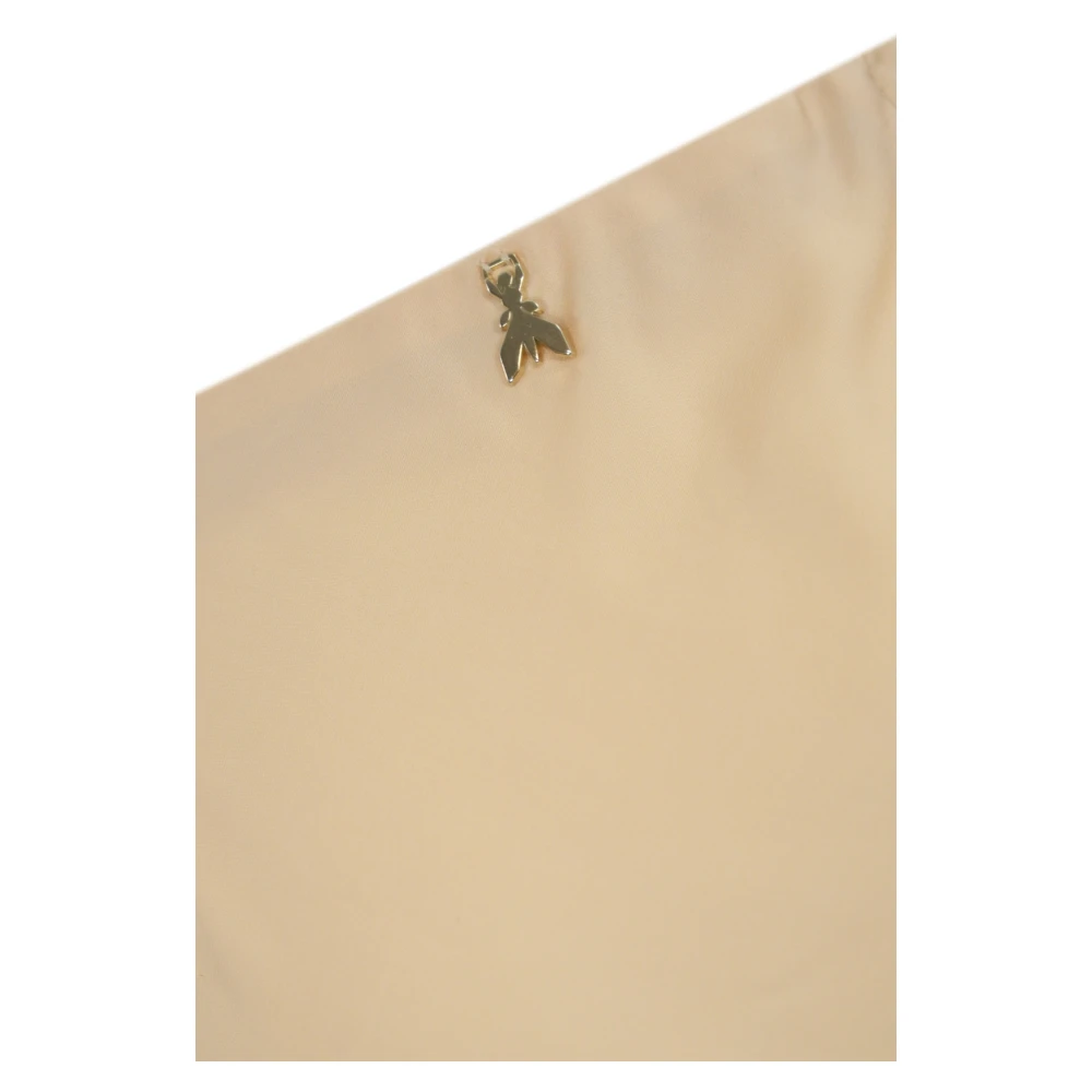 PATRIZIA PEPE Satijnen rok met metalen vliegdetail Brown Dames