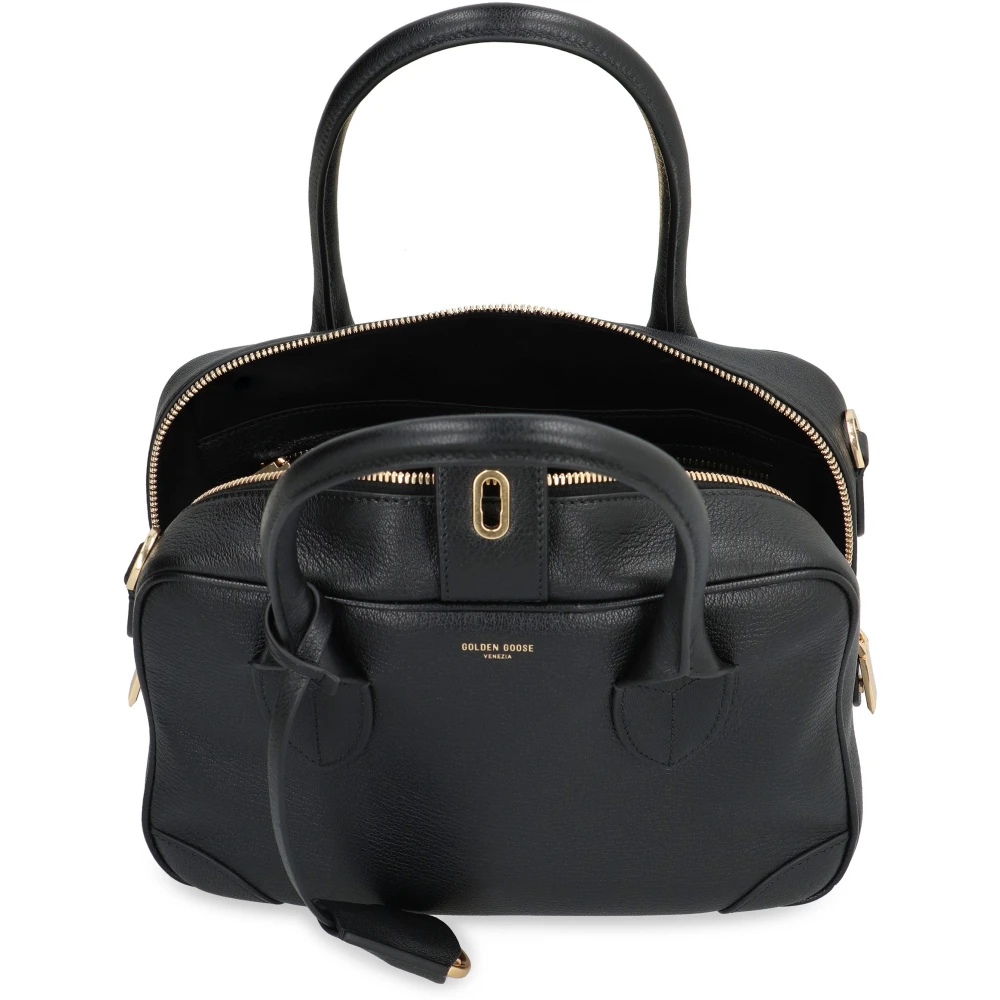 Golden Goose Handtas van korrelig leer met metalen sluiting Black Dames