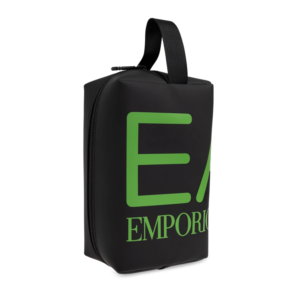 Emporio Armani EA7 Cosmeticatas met bedrukt logo Black Unisex