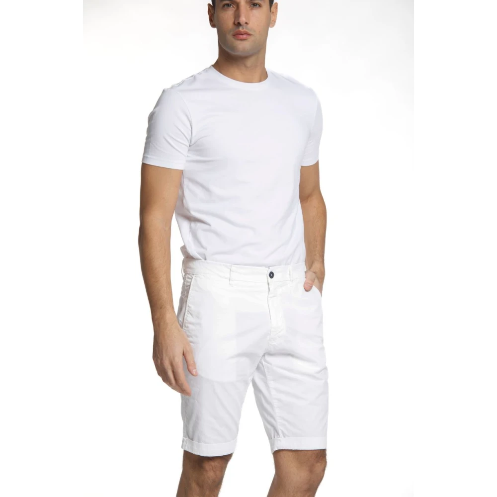 Mason's Stretch Gabardine Bermuda Shorts voor Heren White Heren