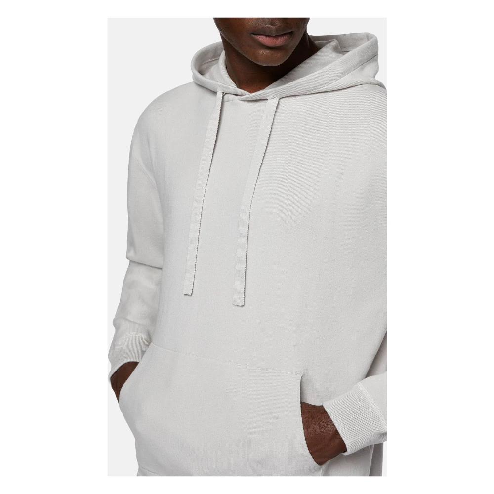 Boggi Milano Hoodie Crepe Knit Sweatshirt Gray Heren