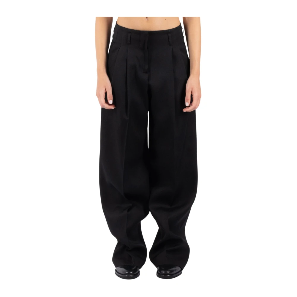 Golden Goose Wijde wollen broek Black Dames