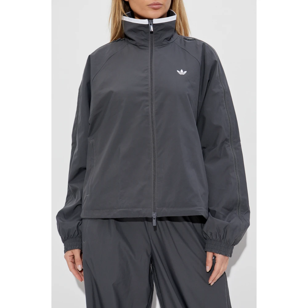 adidas Originals Lichtgewicht Jack met Logo Gray Dames