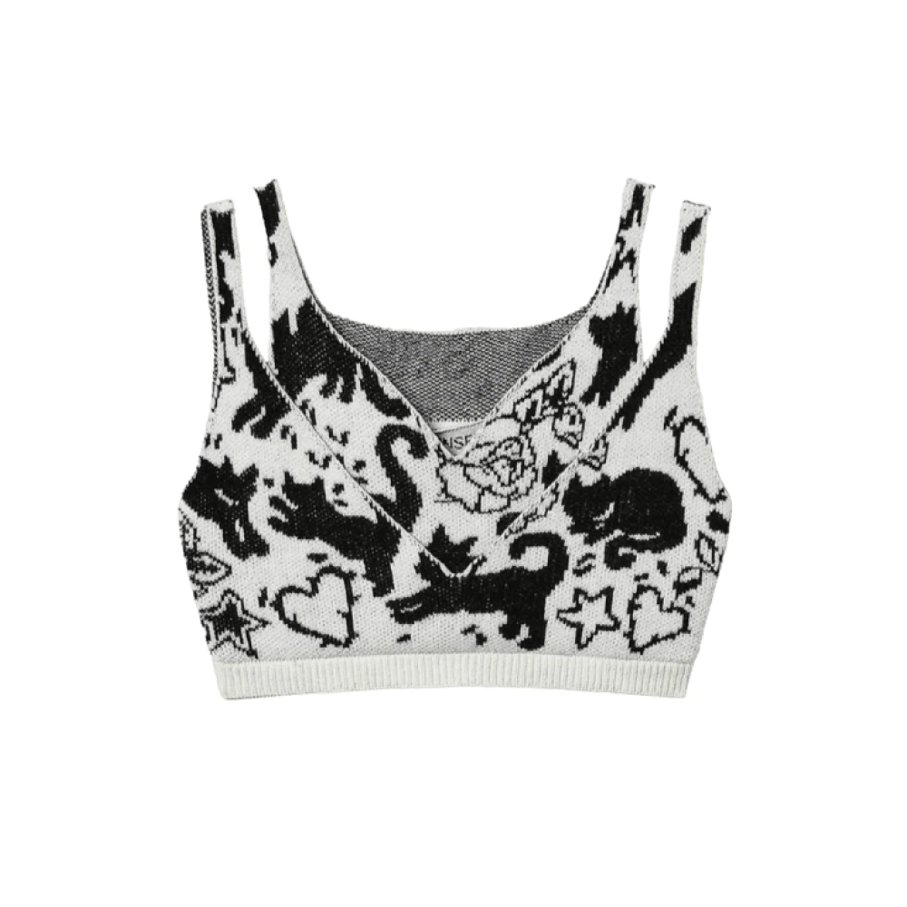 Twinset Jacquard Neve Nero Top Bra Multicolor Dames