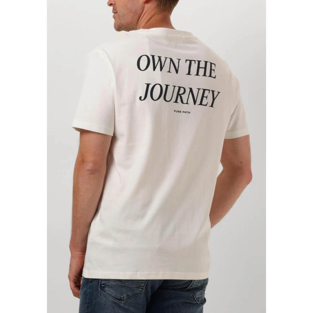 Pure Path Heren Regular Fit Crewneck T-shirt White Heren