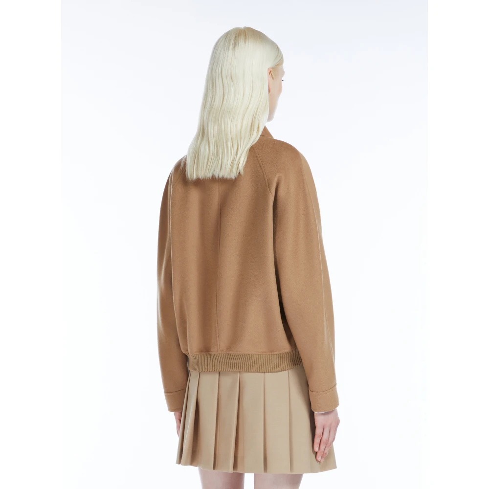 Max Mara Studio Bruine Bomberjack met Raglanmouwen Brown Dames