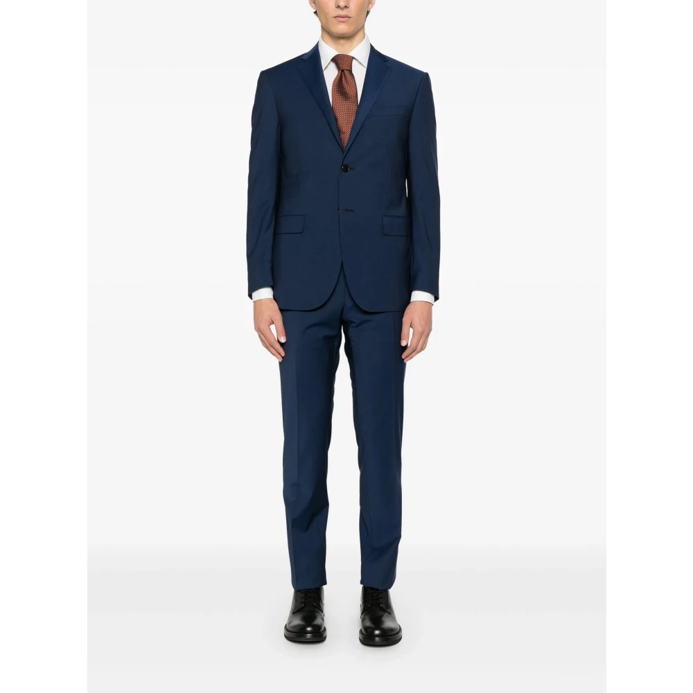 Corneliani Stretch wollen pak Drop 7 Blue Heren