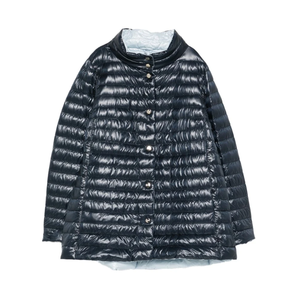 Herno Kvinno Blå Jackor Dam, Xs, Reversible A-Shape Jacket