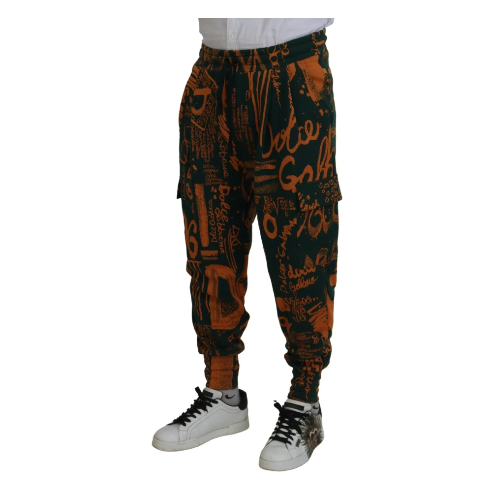 Dolce & Gabbana Luxe Multicolor Zijdeblend Jogger Cargo Multicolor Heren